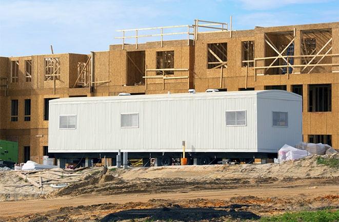 rental office trailers at a construction site in Huntington Woods